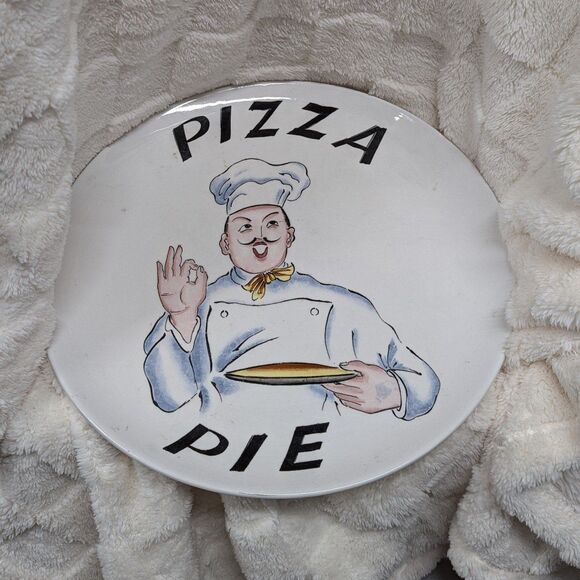 Vintage Ceramic 12" Hand Painted Pizza Pie Plate Chef Ideal Ironstone China - Picture 1 of 4
